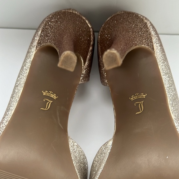 Juicy Couture Gold Glitter Pumps Size 8 Shoe - Picture 9 of 10